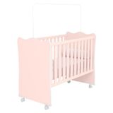 Berço Com 4 Pés Rodizio Tóquio Rosa Acetinado