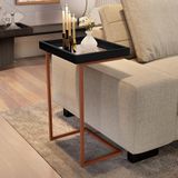 Mesa De Apoio Reggio Preto Pe Bronze