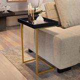 Mesa De Apoio Reggio Preto Pe Dourado