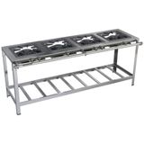 Fogão Industrial Stori Premium 4 Bocas 40x40 M8 Aço Inox 430 Metalmaq Fogão Baixa Pressão