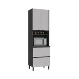Paneleiro 3 Portas 1 Gaveta Nicho Forno 100% Mdf Lumina - Itatiaia Grafite/fendi