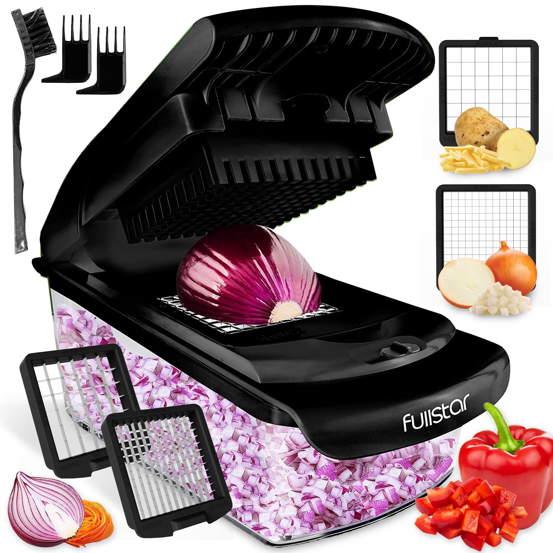 Picador E Espiralizador De Vegetais Fullstar Food Chopper Black