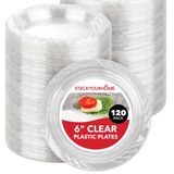 Pratos De Sobremesa Stock Your Home Em Plástico Transparente, Pacote De 15 Cm E 120
