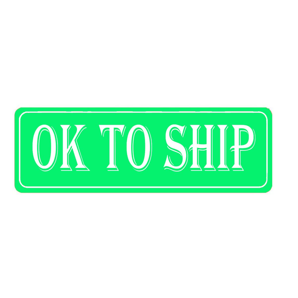 Adesivos Remarkable Ok Para Enviar Em Verde Fluorescente De 1 X 3 Polegadas (500 Unidades)