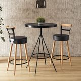 Conjunto Mesa Com 2 Banquetas Grecia Preto