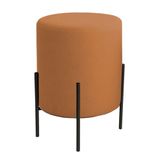 Puff Orgânico Boucle Thor Com Pés De Ferro Preto Terracota
