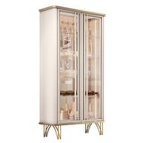 Cristaleira Évora Off White/champanhe 2 Portas De Vidro - Hb Móveis