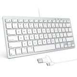 Teclado Com Fio Omoton Para Mac Com Interface Dupla Branca