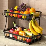Cesta De Frutas Sevenblue 2025 Pro De 2 Camadas Com Cabides De Banana