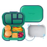 Lancheira Bentgo Chill Kids De 4 Compartimentos Com Bolsa De Gelo Verde/azul Marinho