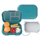 Lancheira Bentgo Chill Kids De 4 Compartimentos Com Bolsa De Gelo Azul-petróleo
