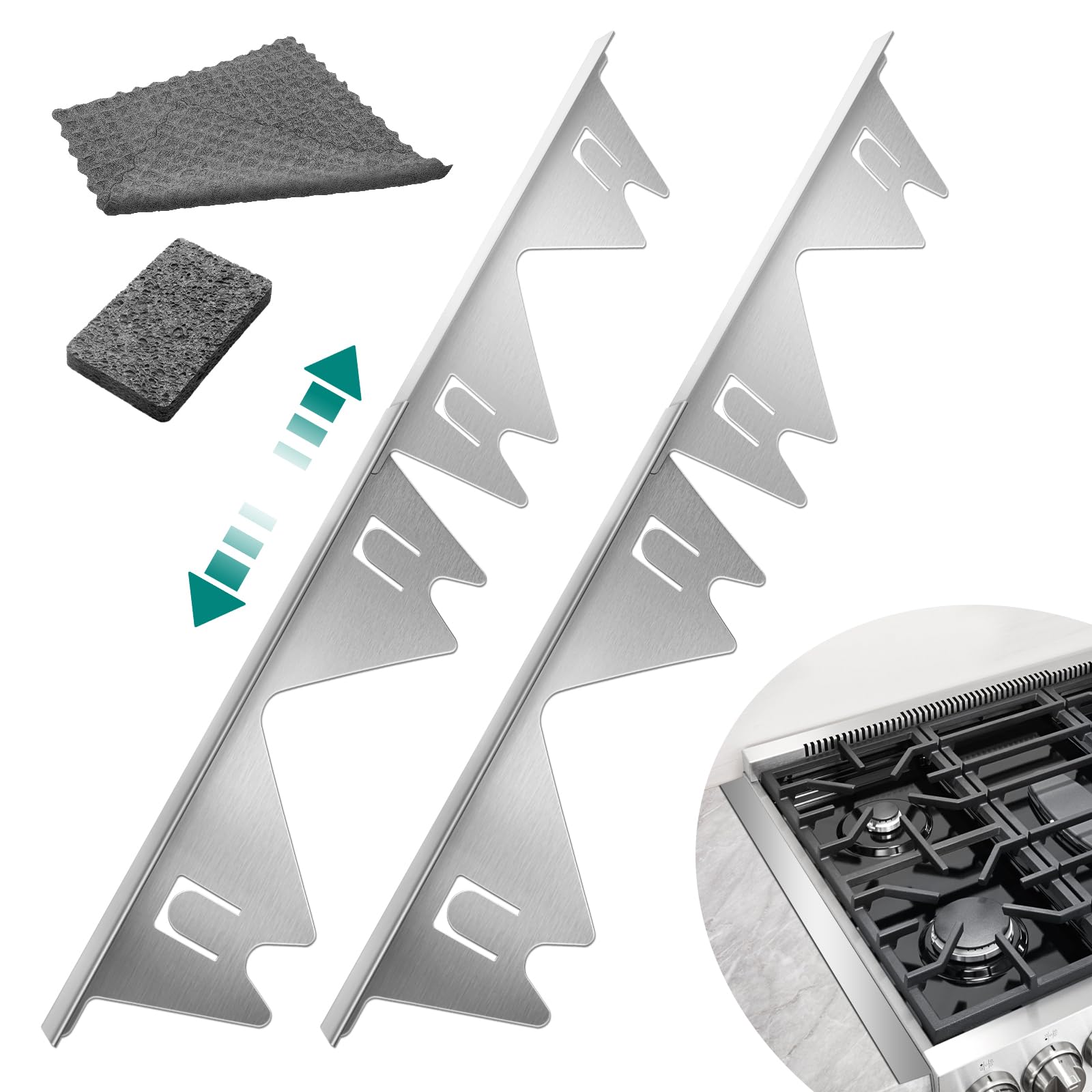 Stove Gap Covers Windspeed Stainless Steel Silver, Pacote Com 2