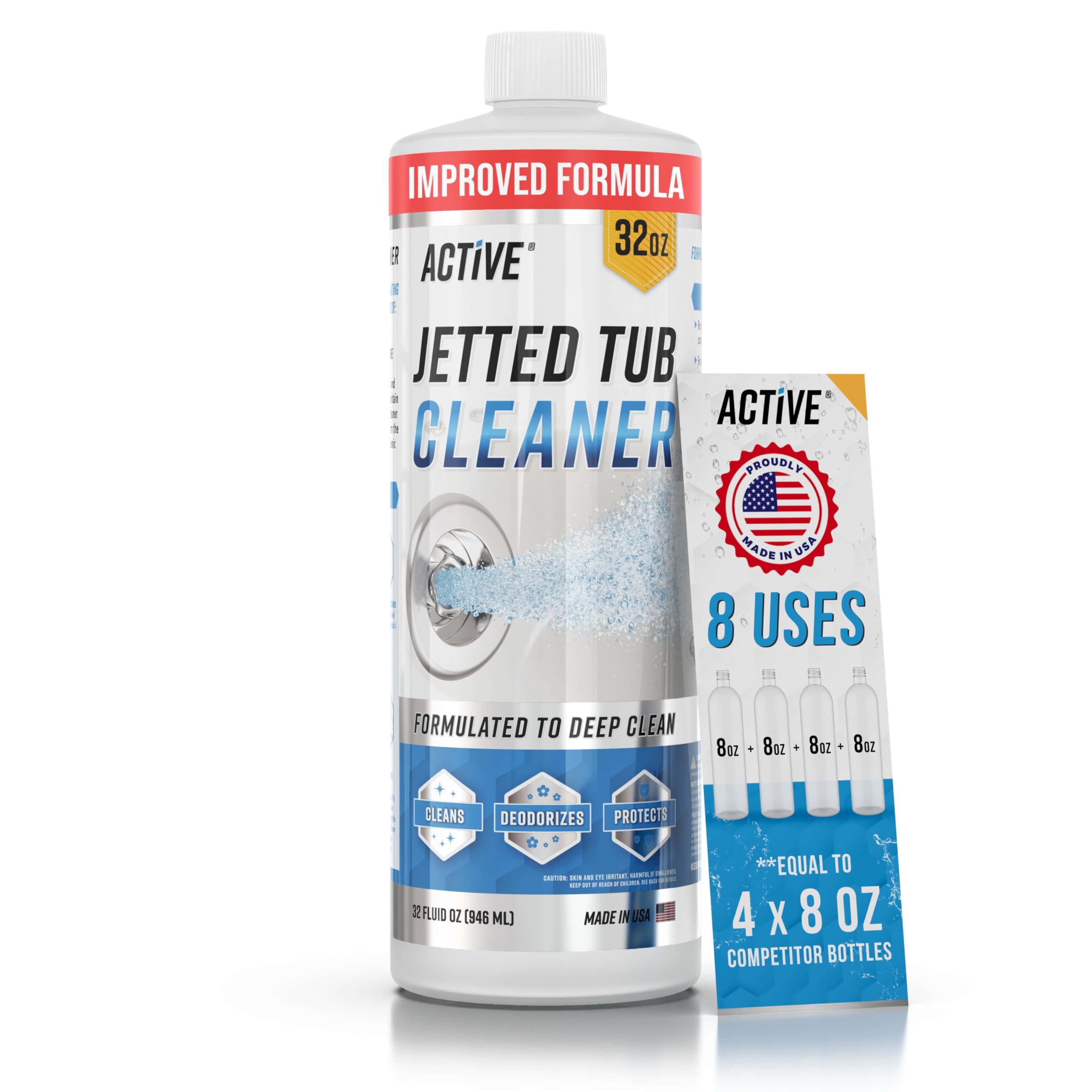 Limpador De Banheira Com Jato De Hidromassagem Active Bathtub Cleaning 960 Ml (8 Usos)