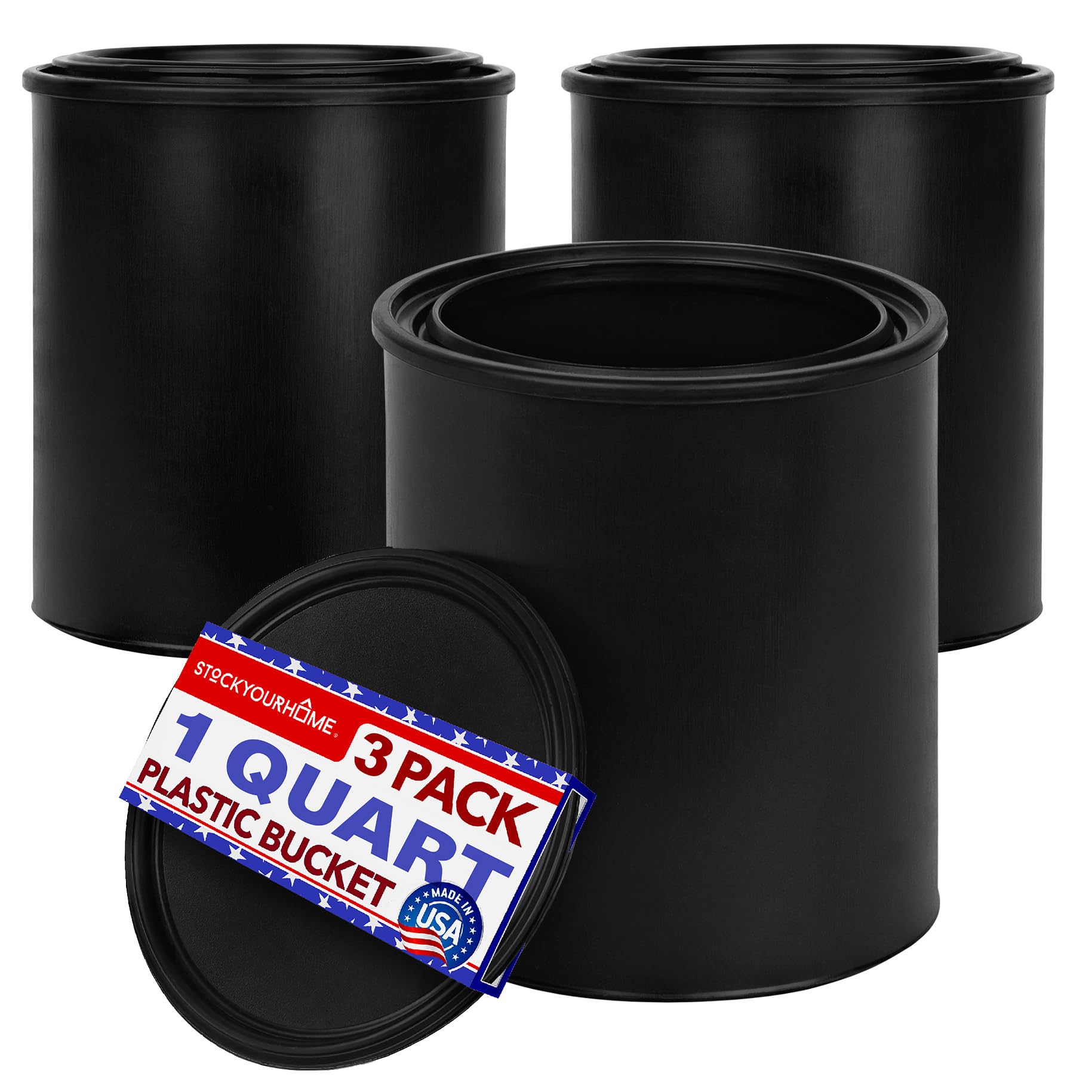 Balde De Tinta Stock Your Home 1l (pacote Com 3) De Plástico Com Tampa