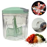 Mini Processador Manual Multiuso Triturador 2em1 Batedor 1l