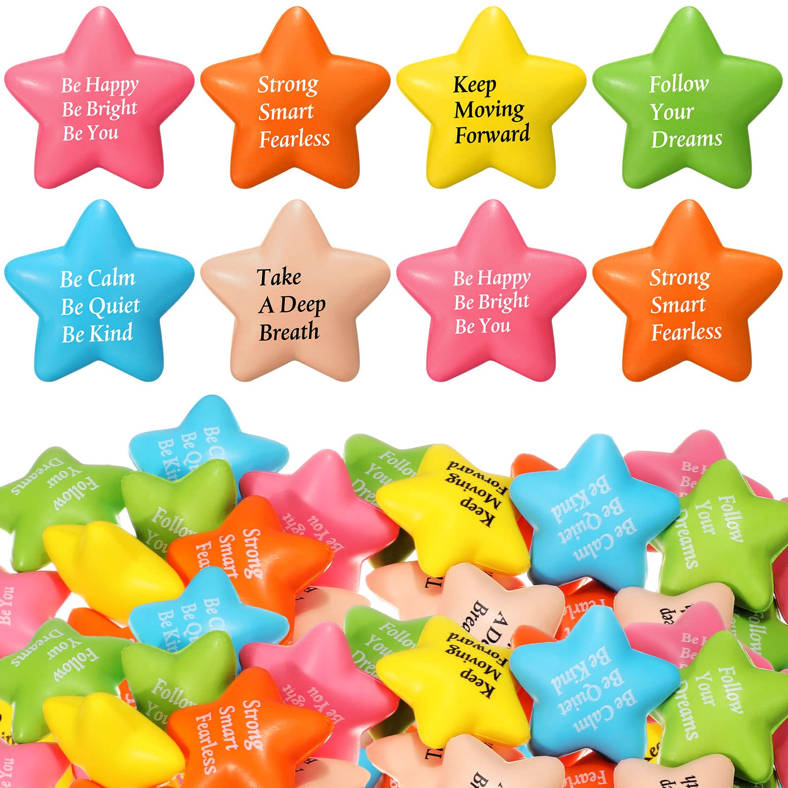 Stress Balls Aoriher Motivational Quotes 36 Unidades Em Forma De Estrela