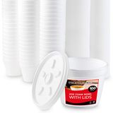 Taças De Espuma Abastecem Sua Casa 120 Ml Com Tampas (100 Unidades) Isoladas