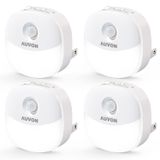 Plug-in Auvon De Luz Noturna Com Sensor De Movimento E Dusk To Dawn 4pk