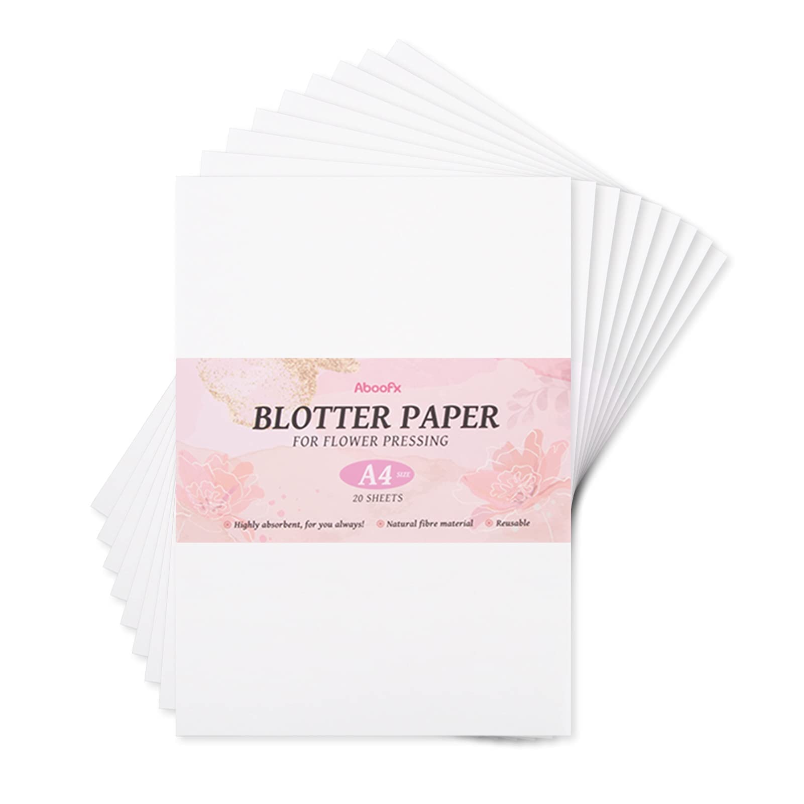 Papel Absorvente Abobox Para Prensa De Flores, 20 Folhas, Tamanho A4