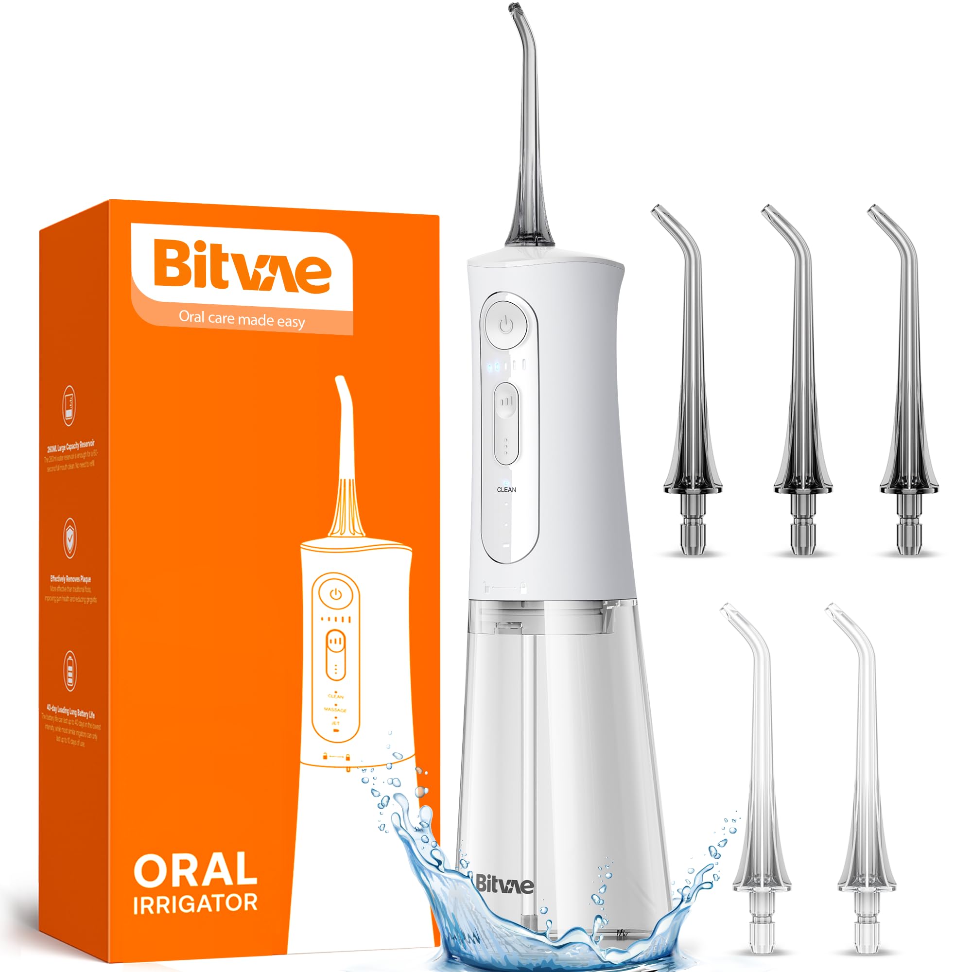 Water Dental Flosser Bitvae Recarregável 3 Modos E 5 Intensidades