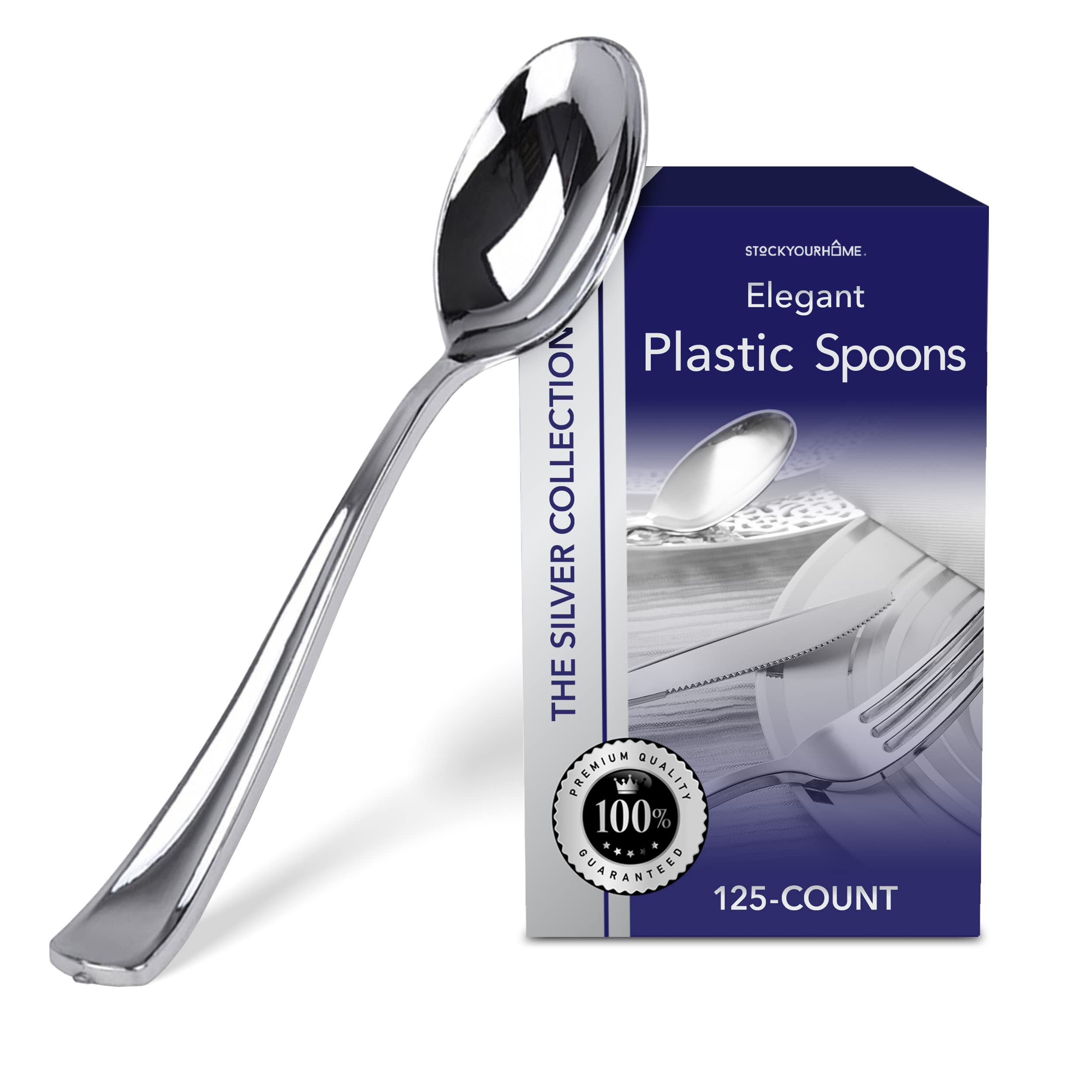 Colheres De Plástico Descartáveis Stock Your Home 125 Silver (sem Bpa)