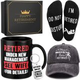 Conjunto De Presentes De Aposentadoria Sieral Para Homens Com Caneca, Boné, Meias, Chaveiro