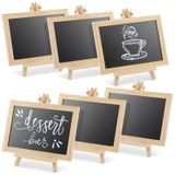 Pacote Com 6 Placas De Quadro-negro Com Suporte De Cavalete 18x18x10cm Juvale