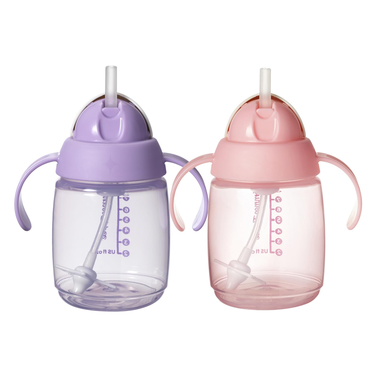 Straw Cup Tommee Tippee Starter 300 Ml, Mais De 6 M Com Alças, Pacote Com 2