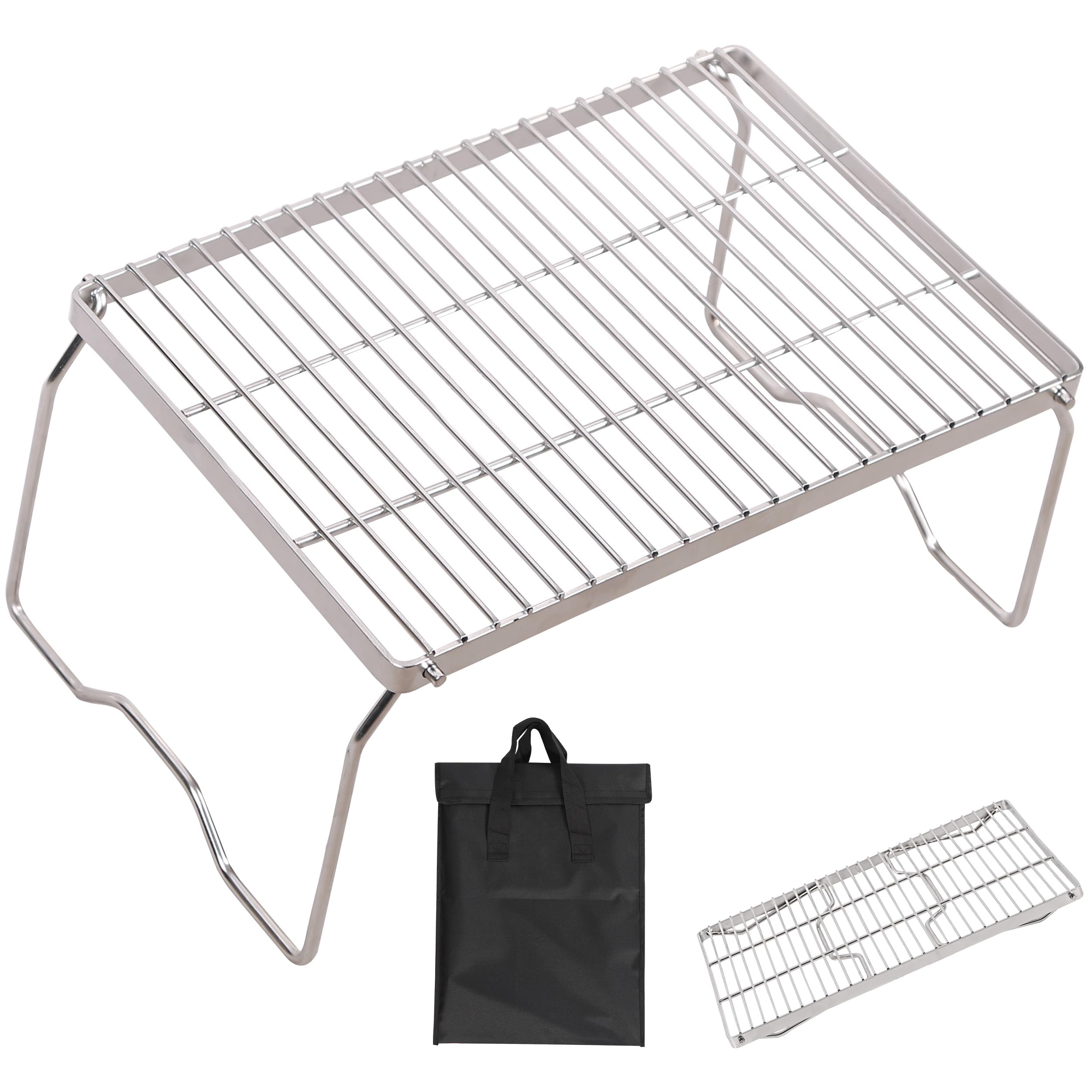 Grelhador De Fogueira Redcamp 17 Grande Dobrável Em Aço Inoxidável 304