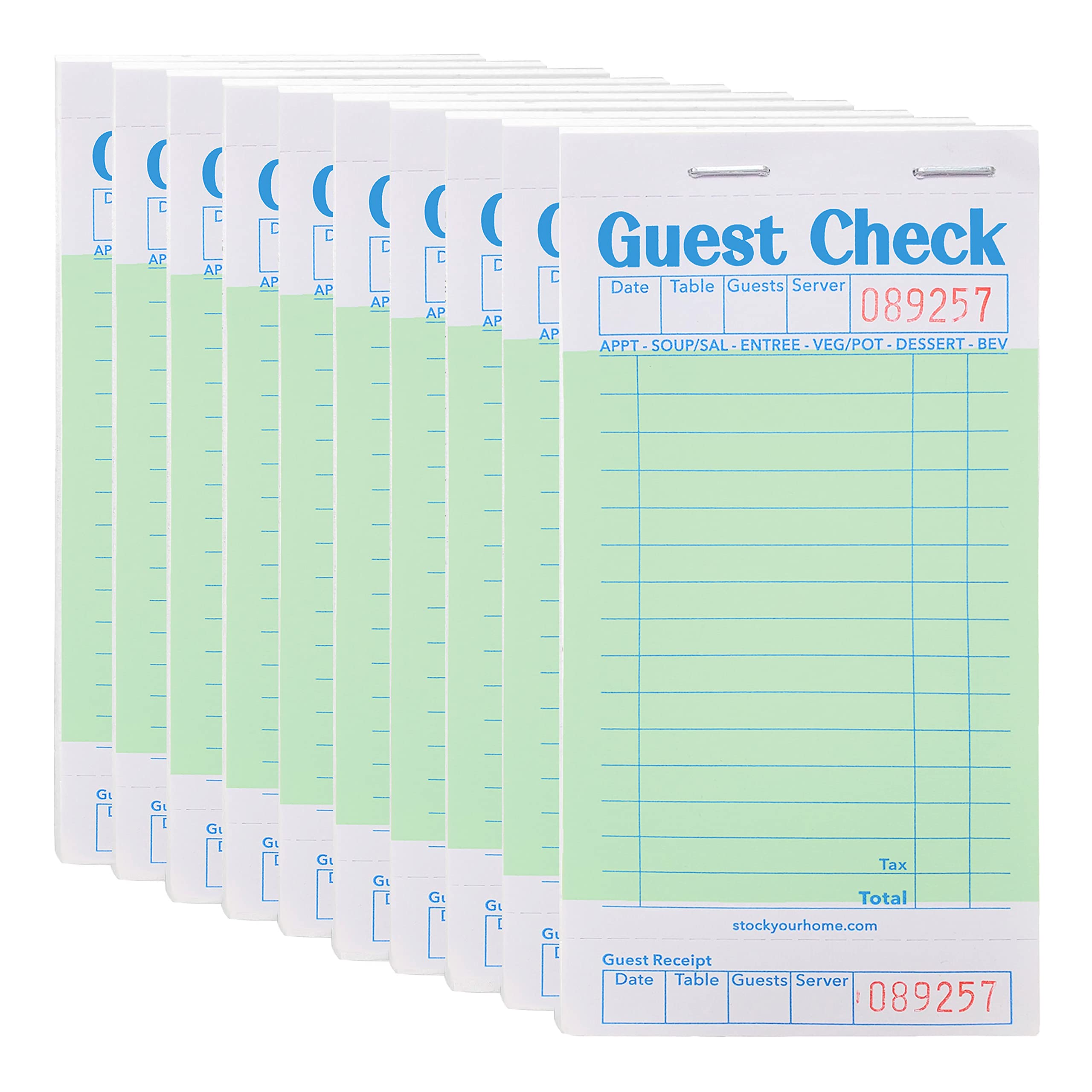 Guest Check Books Stock Your Home Green (pacote Com 10)