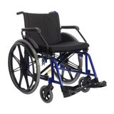 Cadeira De Rodas Aço Poty Obeso 150kg 50cm Azul Jaguaribe