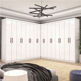 Closet Casal Duplo Rubi Premium 16 Portas 8 Gavetas Branco