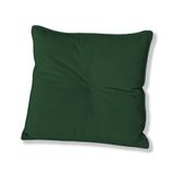 Almofada Quadrada Tina Com Botão Central 50x50 Cm Veludo 7 Decor Verde Escuro