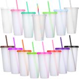 Pacote De Copo Honeydak Com 15 Canudos E Tampa De Plástico 700-800 Ml