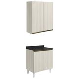 Armario Aereo Balcao 2 Portas 80cm Mdf Kali Bianco Toq Bianco Toq Nicioli