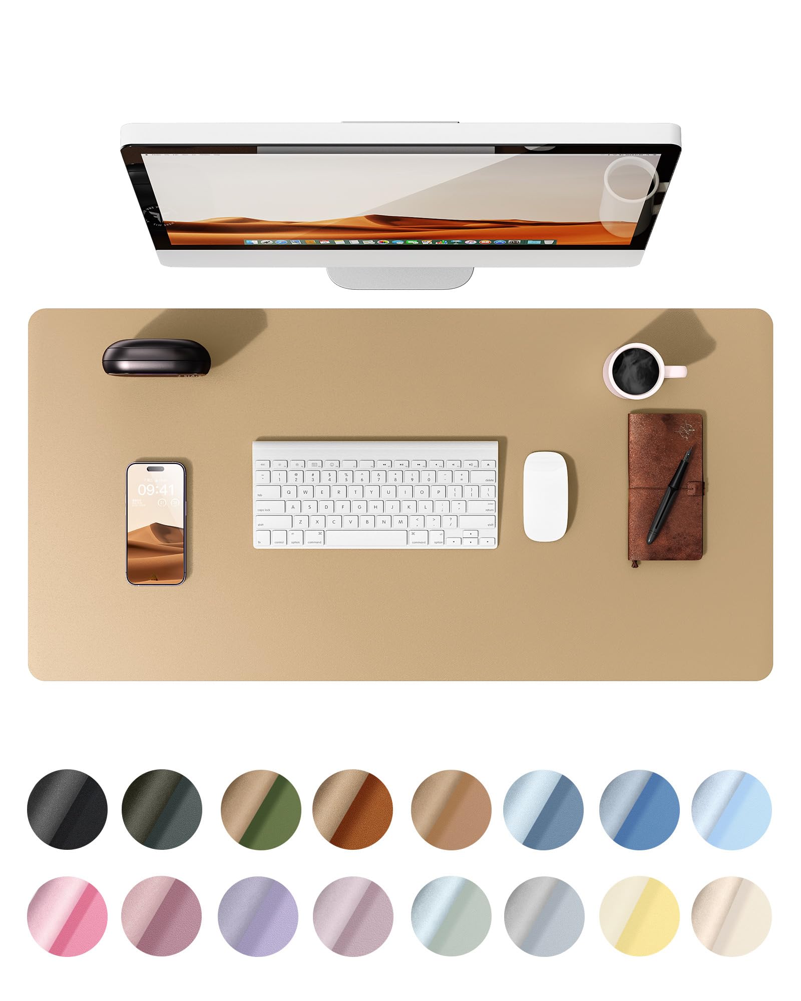 Almofada De Mesa Ysagi Leather Protetor De Mesa Latte 80x40cm