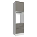 Torre Quente 60 Cm 1 Porta 3 Gavetas Branco/cinza Vik Madesa Branco/cinza