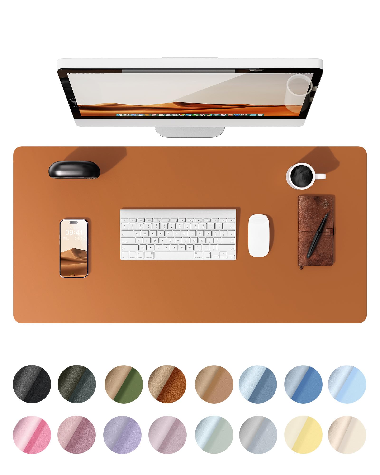 Protetor De Mesa Ysagi Leather Impermeável 90x45cm Marrom