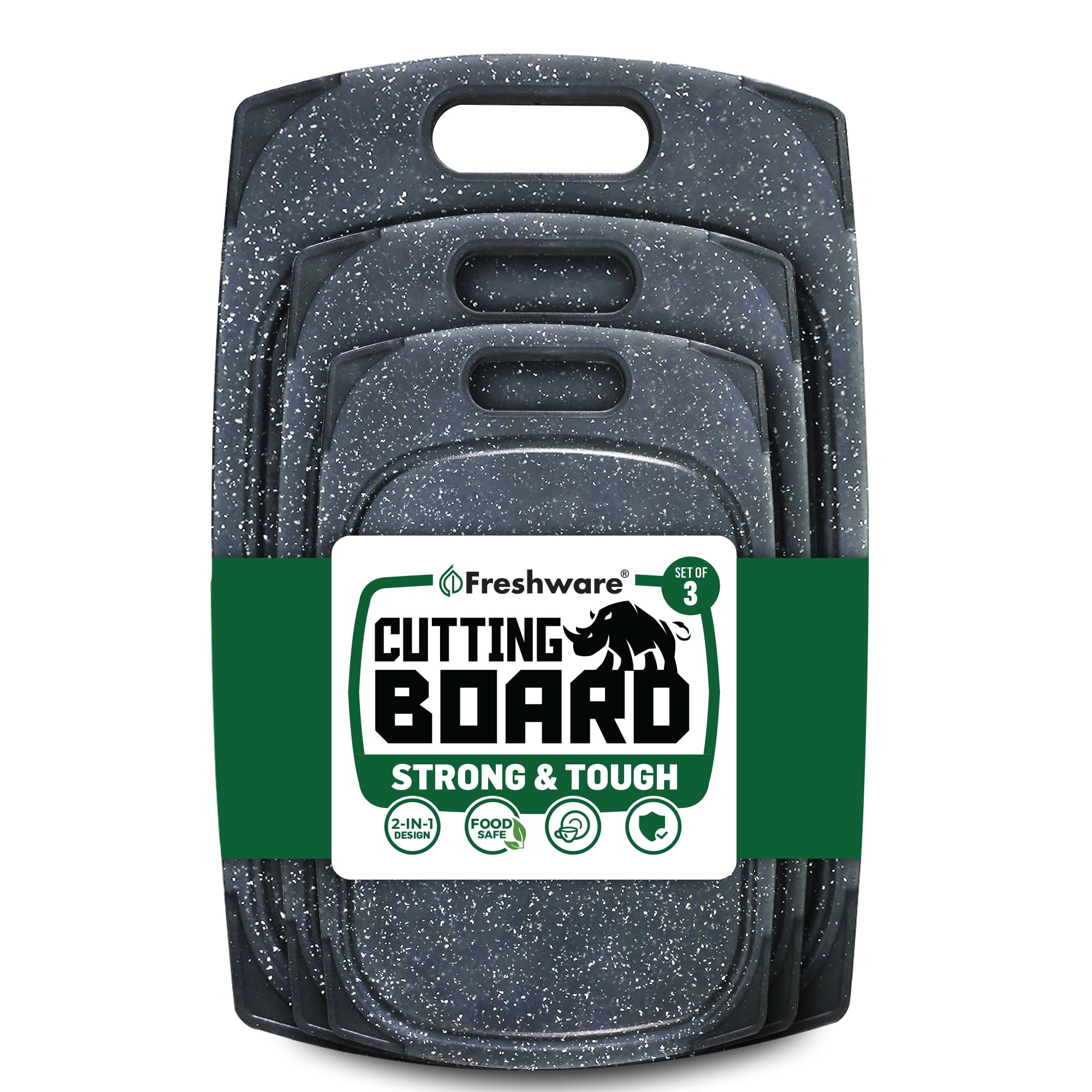 Conjunto De Tábuas De Corte Freshware Plastic Kitchen Com Sulcos De Suco