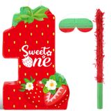 Tema De Frutas Vermelhas De Verão Do 1º Aniversário De Piñata Aoriher Strawberry