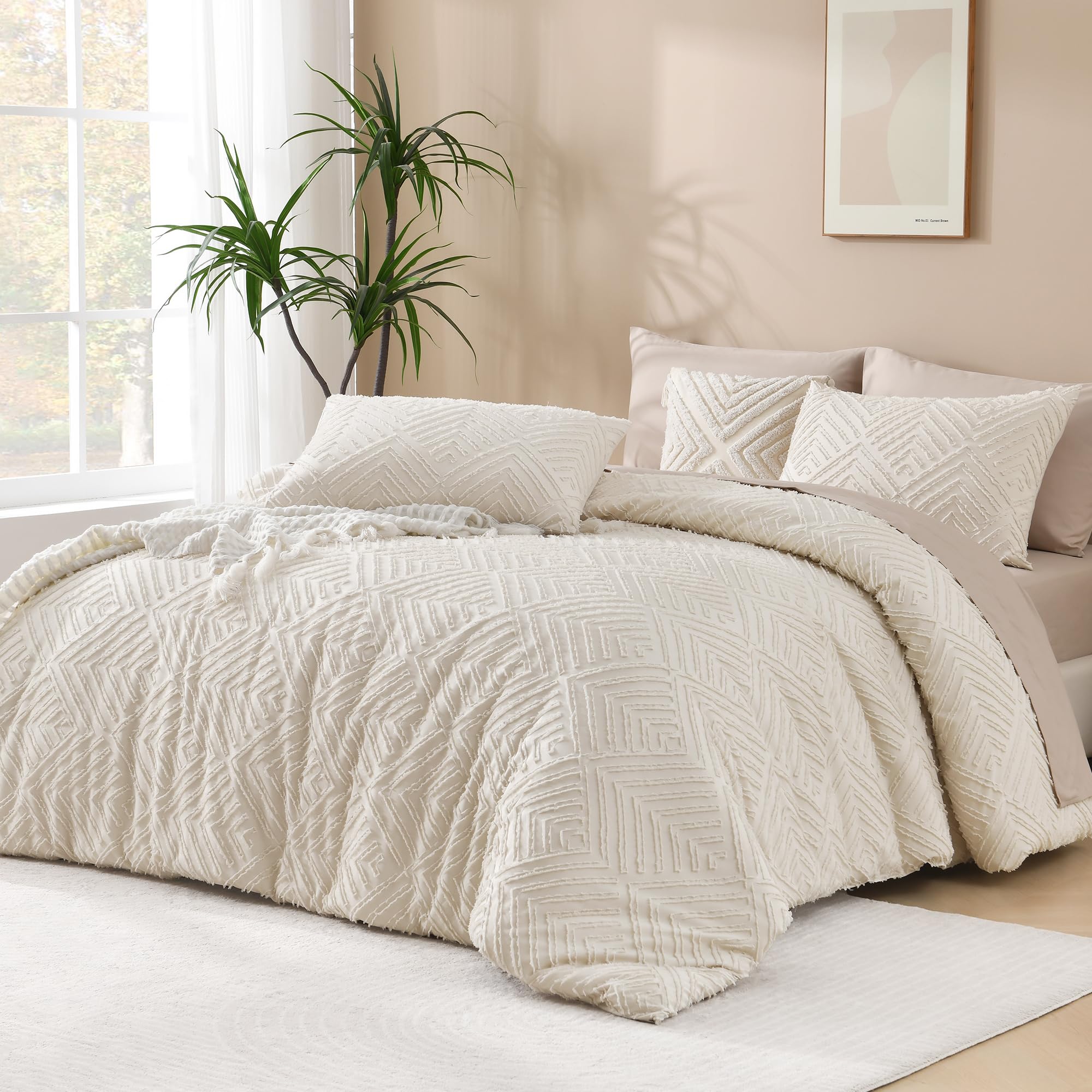 Conjunto De Edredom Andency Beige Queen Size Com 2 Fronhas