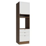 Torre Quente 60 Cm 1 Porta 3 Gavetas Rustic/branco Vik Madesa Rustic/branco