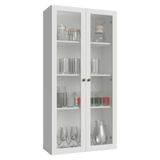 Cristaleira Suspensa 70 Cm 2 Portas De Vidro Vik Madesa Branco
