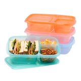Lancheira Bentgo Easyboxes Original Com 3 Compartimentos, Conjunto De 4