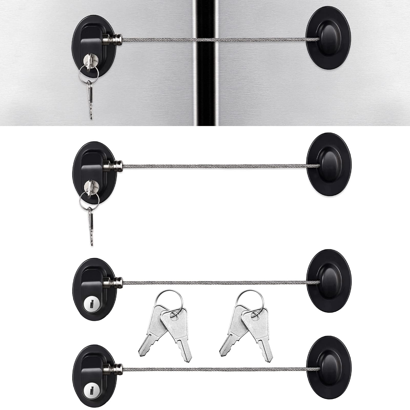 Mini Refrigerador Cabinet Locks Hotop Para Crianças, Pacote Com 4