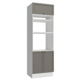 Torre Quente 70 Cm 3 Portas Branco/cinza Vik Madesa Branco/cinza