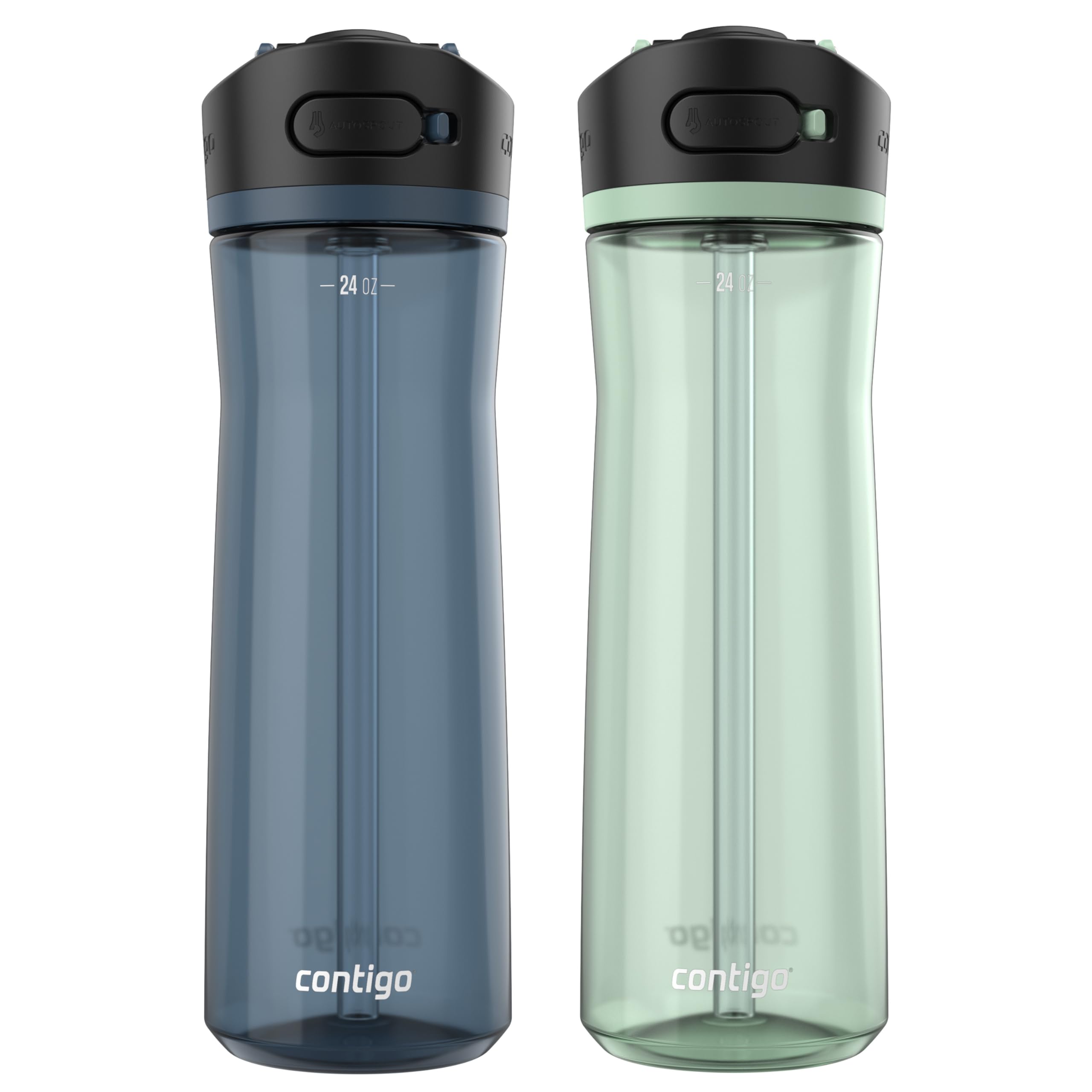 Garrafa De Água Contigo Ashland 2.0 Autospout 700 Ml, Pacote Com 2 Unidades, Azul