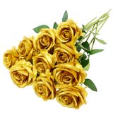Flor Artificial Eternal Blossom Gold Rose 50 Cm (10 Unidades)