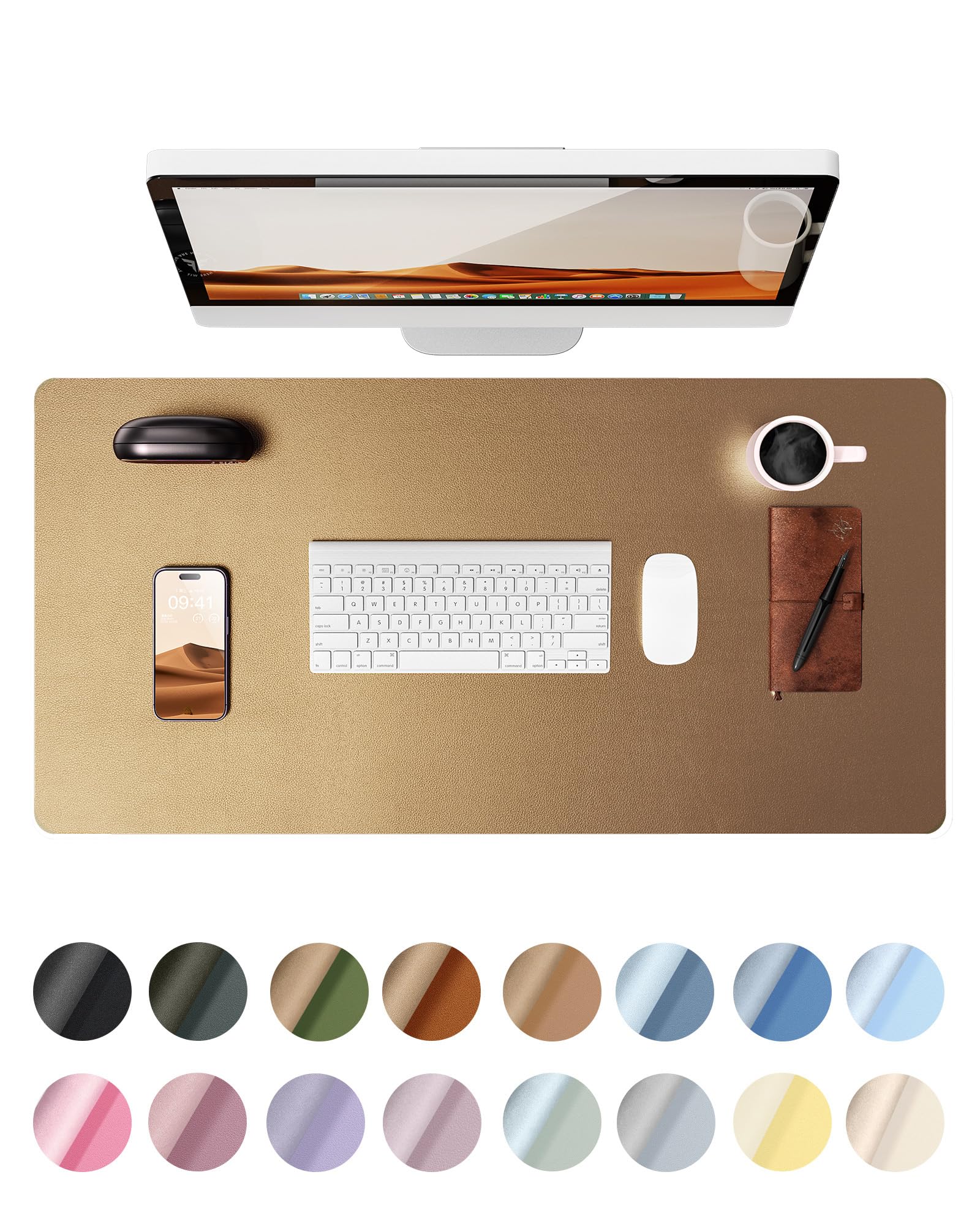 Protetor De Mesa Ysagi Leather Impermeável 80x40cm Bronze