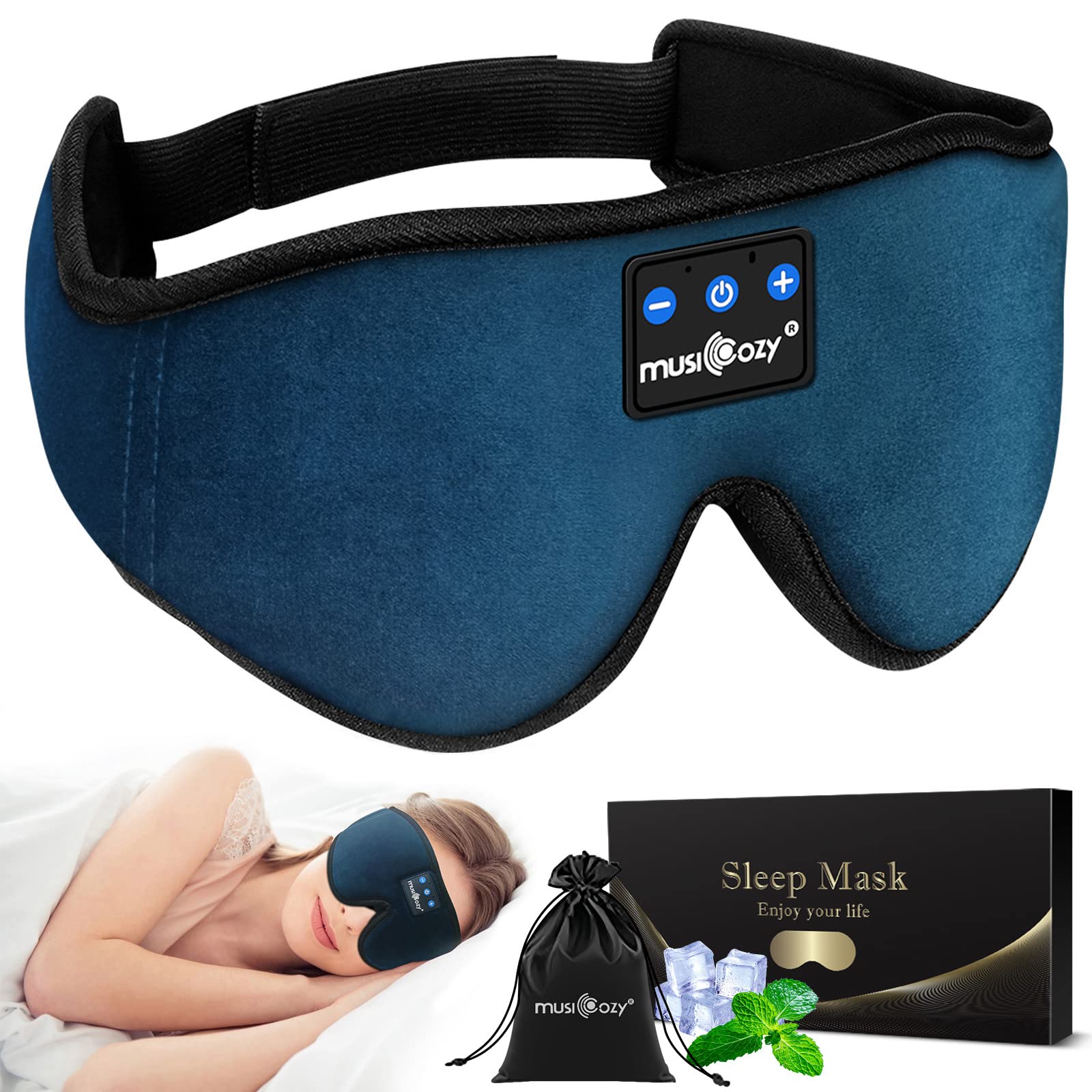 Fones De Ouvido Para Dormir Musicozy Sleep Mask Bluetooth 5.4 Bandana
